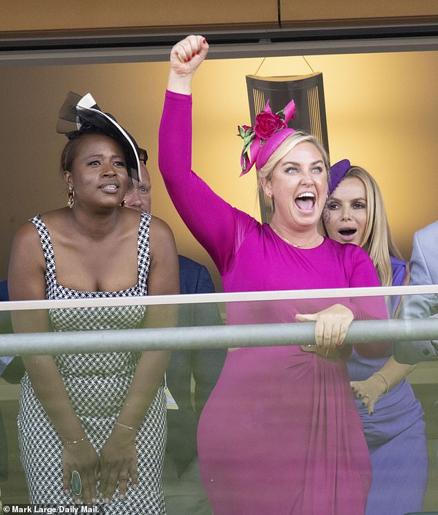 Star:The This Morning star stunned in a hot pink frock as she appeared at the racecourse on behalf of the daytime television show