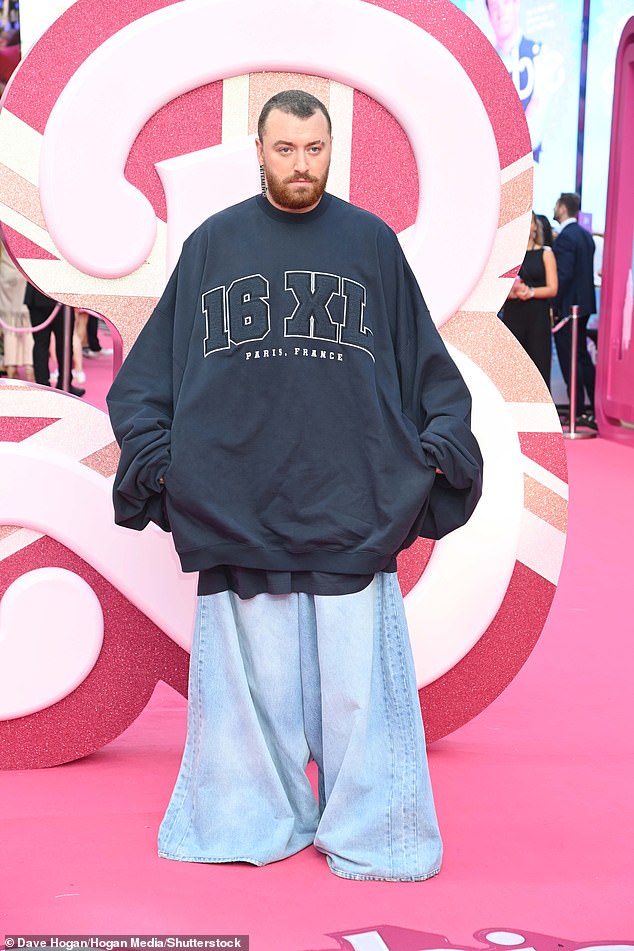 XL: Sam Smith used fashion to make a statement as they hit the Barbie premiere in London on Wednesday