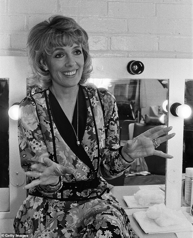 Dame Esther worked in the broadcaster's Lime Grove studios for decades, which is one of the facilities were BBC staff were allegedly exposed to the deadly mineral. She is pictured in a dressing room at Lime Grove studios in April 1983