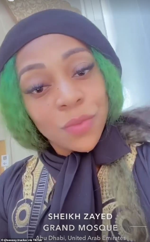 The influencer during her trip to Dubai last year. She became stranded there after having her passport confiscated