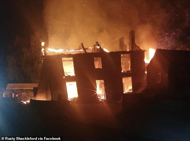 Crews responded to reports of a fire at the historic 18th-Century boozer around 10pm with witnesses alleging the blaze was still burning shortly after midnight