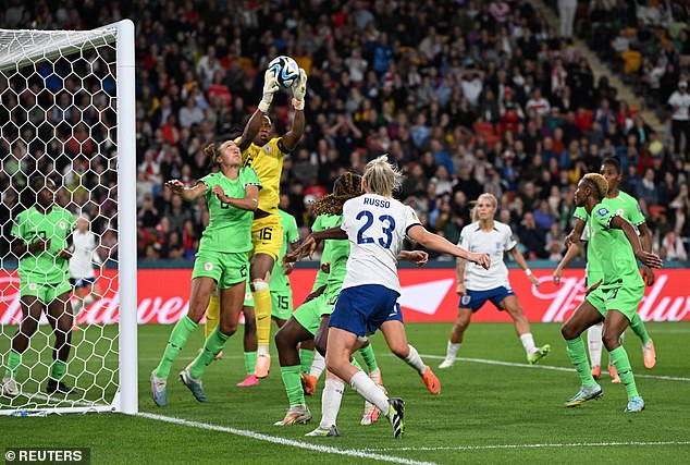 The attempt was collected by Nigerian keeper Chiamaka Nnadozie