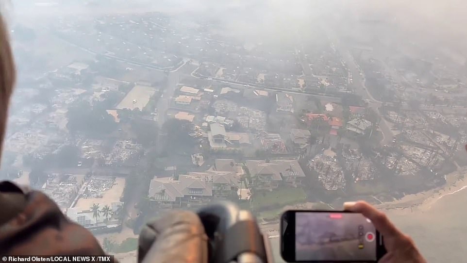 Authorities are struggling to shelter the hundreds of locals and tourists who have been displaced - while President Biden issued federal aid and sent Black Hawks to help douse the flames fuelled by intense winds near Hawaii