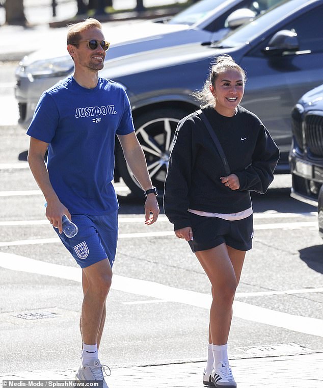 England's Katie Zelem looks relaxed as she strolls around Sunday ahead of this morning's final