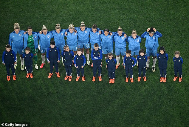 England line up for the national anthem prior to the FIFA Women's World Cup final