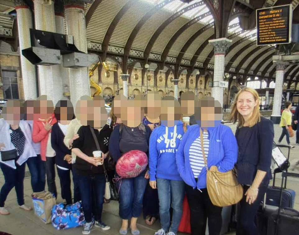 Letby with a group of friends as they prepared to leave for a hen do