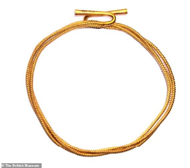 Gold twisted bar torc is one of the artefacts that would be returned to the Celts if their demands are met