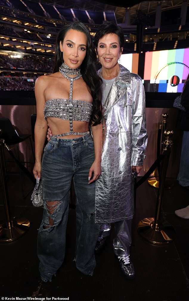 Kim Kardashian and Kris Jenner at SoFi Stadium for the Beyoncé concert yesterday