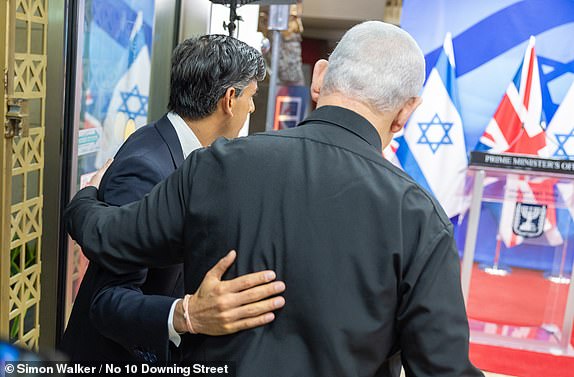19/10/2023. Jerusalem, Israel. The Prime Minister Rishi Sunak meets the Prime Minister of Israel Benjamin Netanyahu. Picture by Simon Walker / No 10 Downing Street