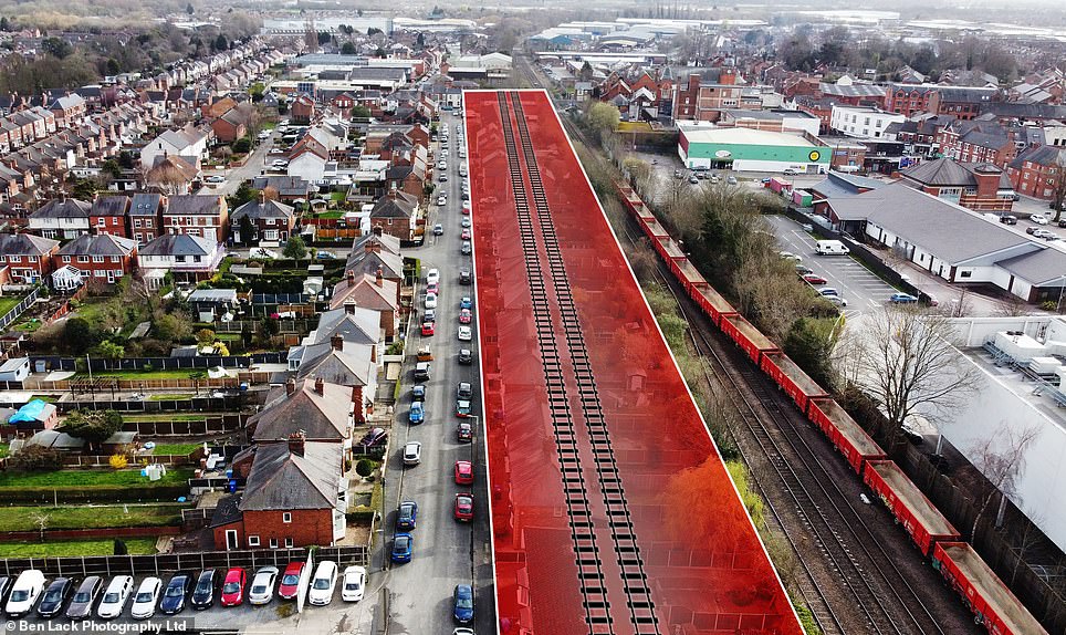 Homes beside the existing railway line on Bonsall Street (pictured) in Long Eaton, Derbyshire, face an uncertain future. The proposed HS2 line is set to tear through the community, but only last month it was reported the Government is considering scrapping  the eastern leg of the high speed line altogether, meaning it wouldn't reach them at all.