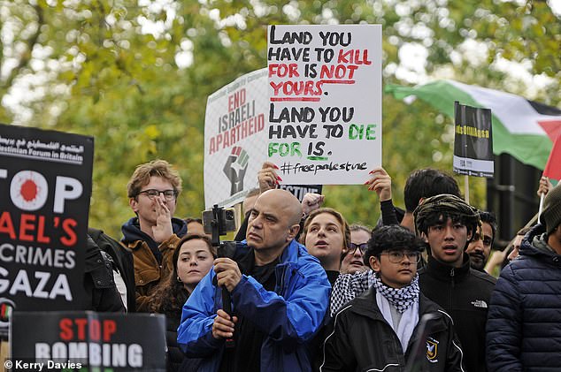 Damp weather did not put off the huge crowd of protesters on Saturday