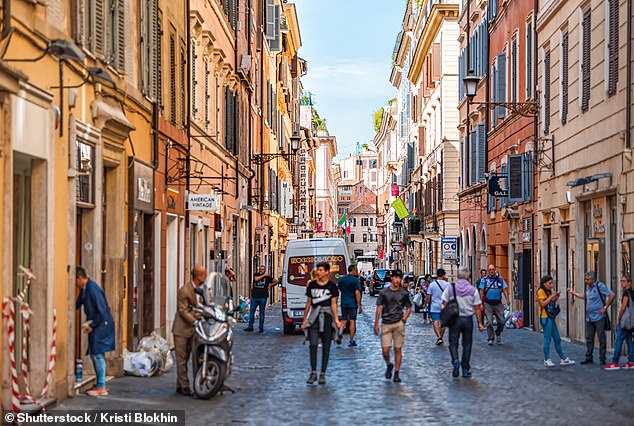 Emilia is in hospital after the accident on Via Frattina, one of central Rome's chicest streets on Friday (file photo)