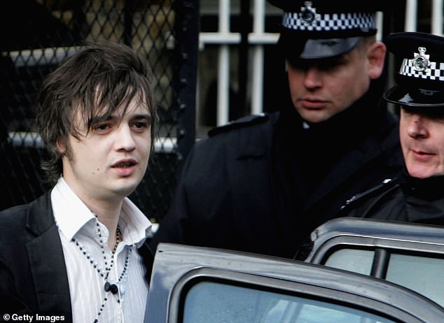 The party was attended by singer Pete Doherty and members of his entourage. Pictured: The Libertines singer outside Easling Magistrates Court in 2006