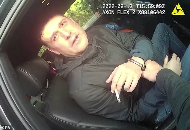 Witham being arrested for Ms Dale's murder. He gave a fake name to officers