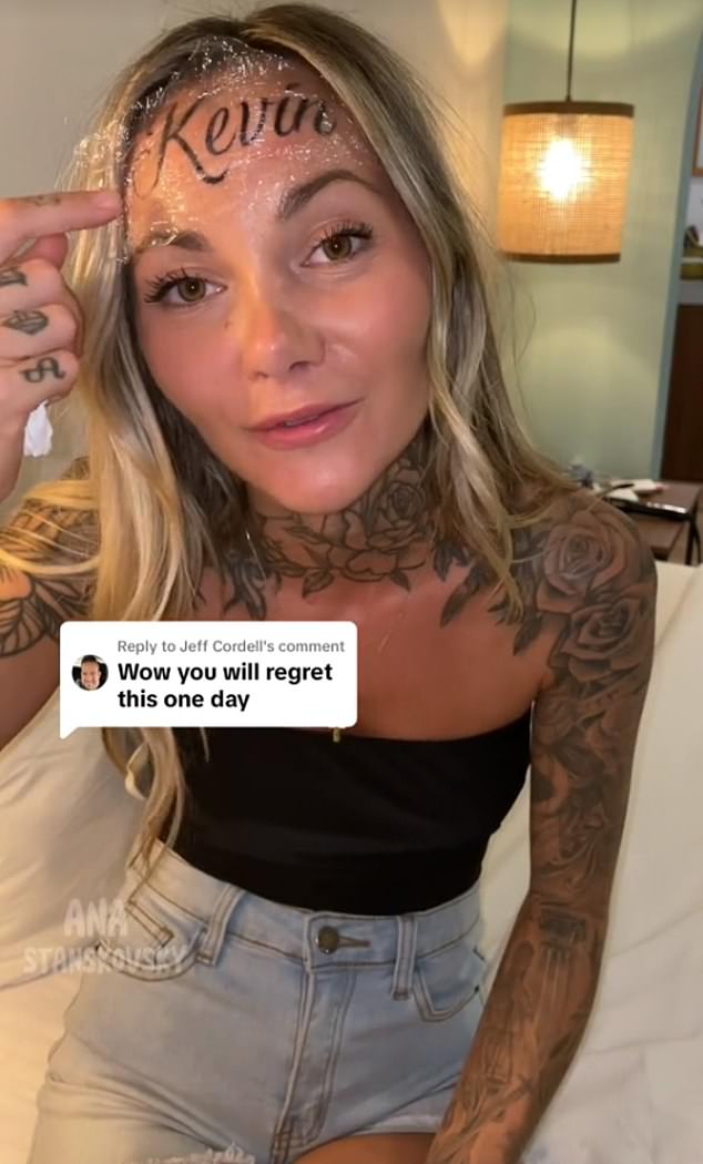 The influencer told viewers 'Everyone is saying to me I will regret that and every time I look in the mirror I'm just, I'm in love'