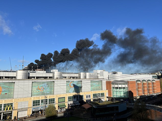 The black smoke could be seen from several miles away in nearby villages