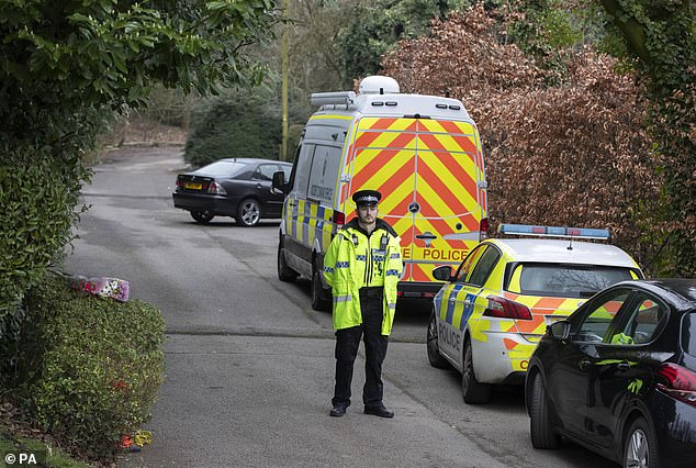 Police at Culcheth Linear Park in Warrington, Cheshire, after Brianna was found dying