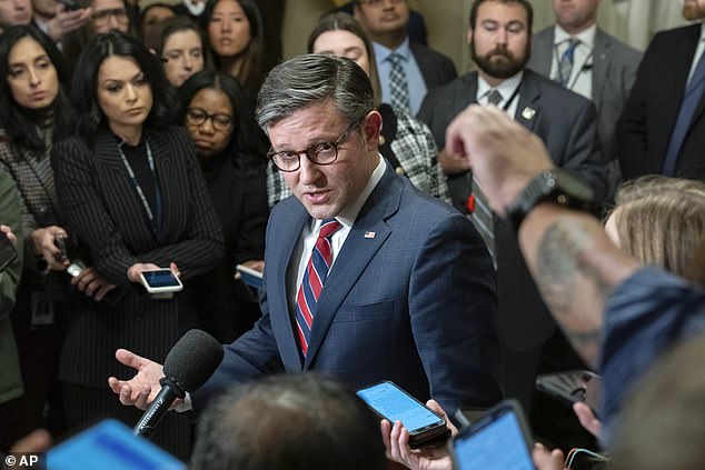 Speaker Mike Johnson insisted they were not under any obligation to push through with impeaching the president just by opening an inquiry. 'We're not going to prejudge the outcome of this,' he told reporters. 'It's not a political calculation. We're following the law'
