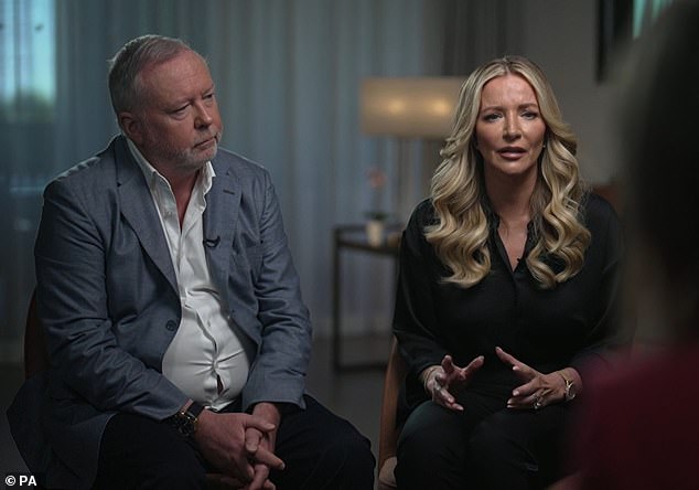 Baroness Michelle Mone and her husband, Doug Barrowman, appearing on the BBC One current affairs programme, Sunday with Laura Kuenssberg. She admitted she stands to benefit from profits of tens of millions of pounds from a PPE deal with the Government after repeatedly insisting she had nothing to do with it