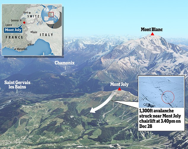The tragedy happened near the Mont-Joly chairlift located in the Saint-Gervais-les-Bains area