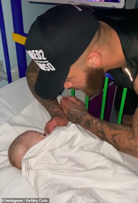 Heartbreaking: Ashley emotionally revealed his daughter had been diagnosed with a 'rare and aggressive' form of leukaemia in October