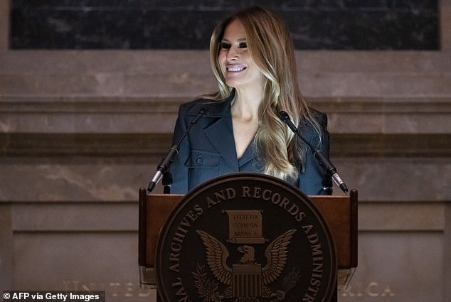 Melania Trump made a rare public speech on December 15 for a naturalization ceremony at the National Archives in Washington, D.C. Her public appearances are expected to increase as her husband makes his bid for another term