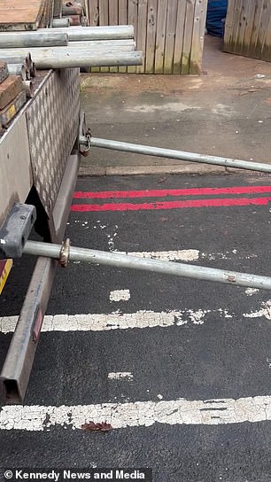 This is the back of the truck, which the poles were connected to