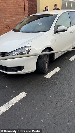 They even put a long pole down the side of the car