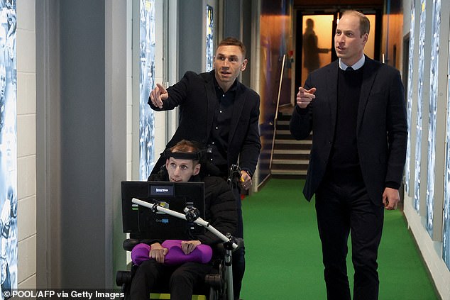 The Prince of Wales also appeared to be in high spirits as he greeted the nationally revered rugby legend, 41, and his friend Kevin Sinfield