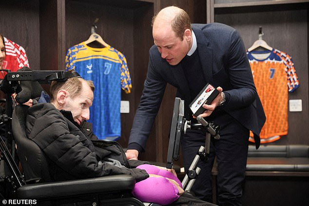 The Prince then plans to join a conversation with both men and their families to hear more about their efforts over the past four years to champaign and support those impacted by MND across the UK and Ireland. Pictured with Rob