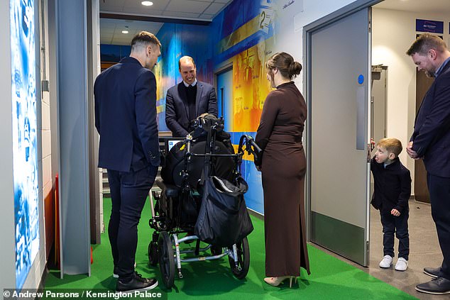 William also appeared to be in equally high spirits as he greeted the nationally revered rugby legend and Kevin today