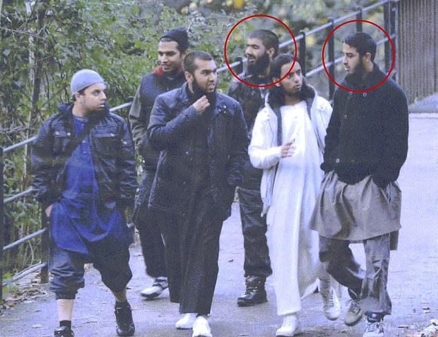 Terrorists L-R: Mohibur Raham, Gurukanth Desai, Abdul Miah, Usman Khan, Mohammed Chowdhury, Mohammed Shahjahan in Roath Park