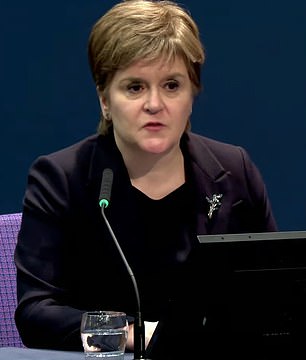 The former First Minister choked up during a bruising session at the official inquiry today