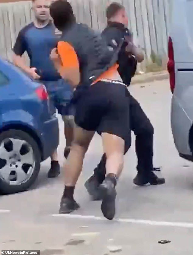 Shocking moment yob brutally beats up police officer during arrest