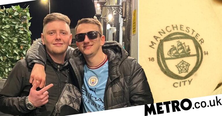 Man United fan gets City crest tattooed on his bum after losing bet | UK News