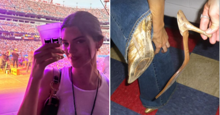 Kendall Jenner dances so hard she snaps heel off vintage shoe