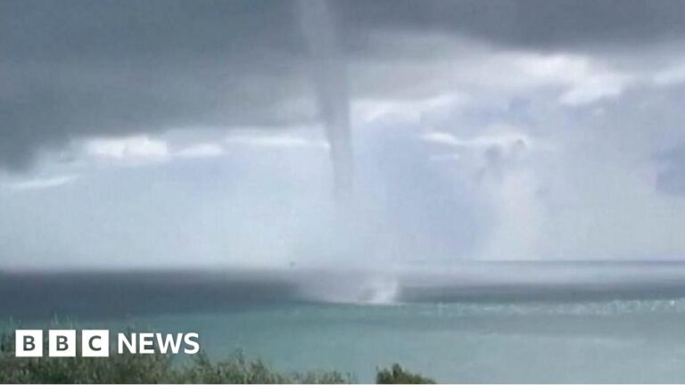 Towering waterspout spotted off coast of Isle of Wight