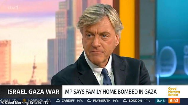 Richard Madeley apologises after facing massive backlash for asking British-Palestinian MP Layla Moran if she ‘had any indication’ about Hamas’ terror attack on Israel