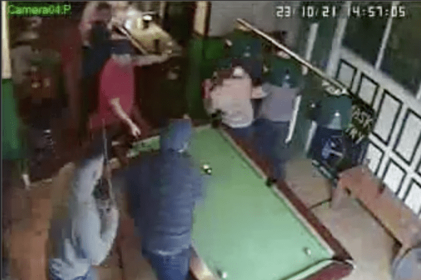 Celtic and Hibs hooligans batter each other with pool cues and pint glasses in shocking pub violence