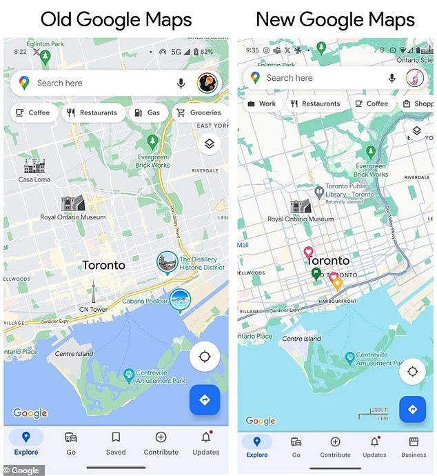 Google Maps has had a huge makeover – but users say the new colours are a ‘pain to the eye’