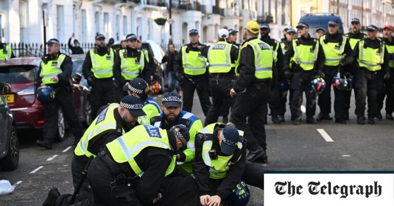 82 counter-protesters arrested after disorder at Cenotaph