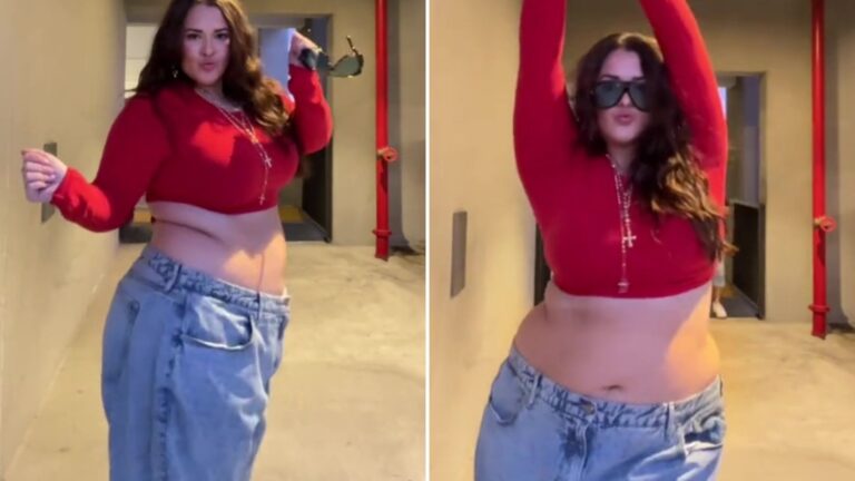 I’m a ‘big girl’ who’s flashing her belly in low-rise jeans… trolls say they’d be ’embarrassed’ but I don’t care I’m a ‘big girl’ who’s flashing her belly in low-rise jeans… trolls say they’d be ’embarrassed’ but I don’t care