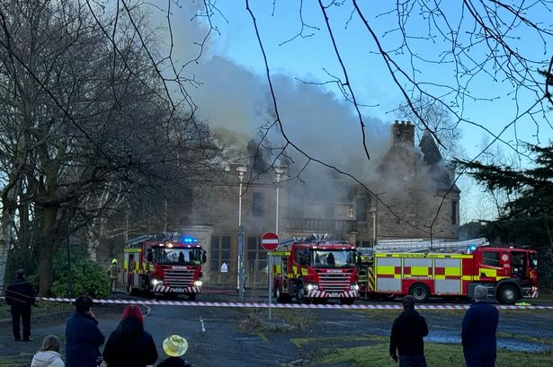 Fire crews battle huge blaze at "momentous" Scots council building on the market and under offer