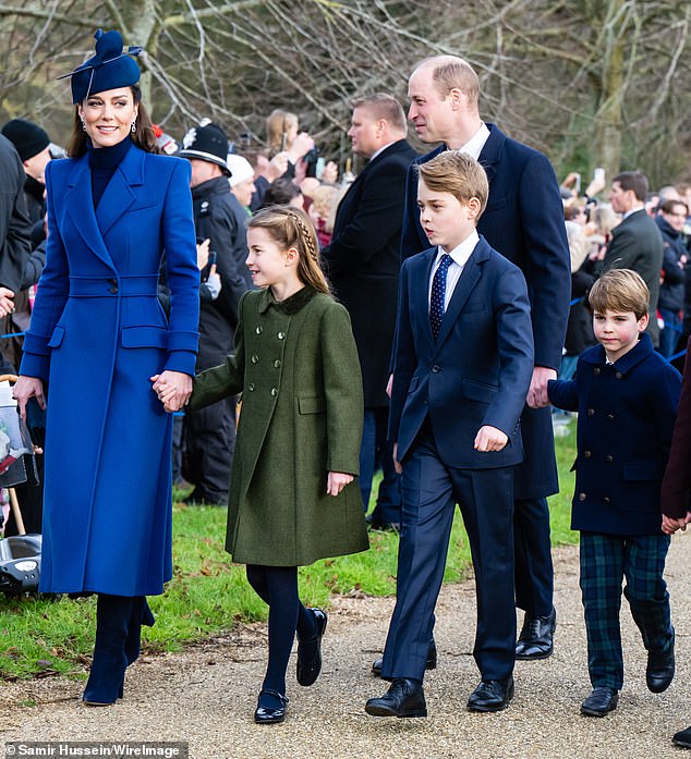 Kate was previously seen with her family attending church at Sandringham last Christmas Day